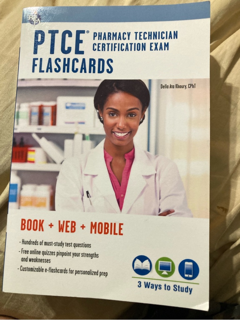 PTCE Pharmacy Technician Flashcards - White & Pink Cover